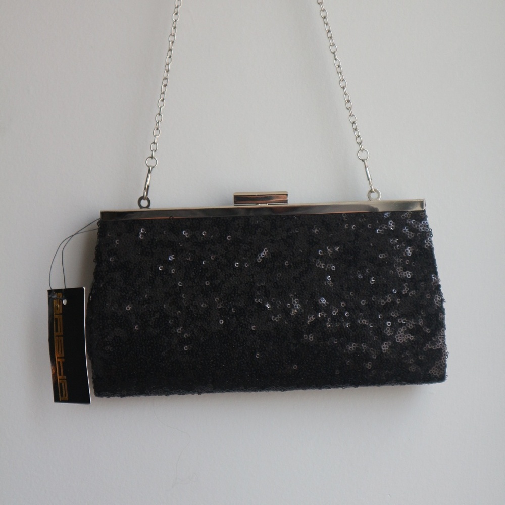 Black Sequin Clutch Purse
